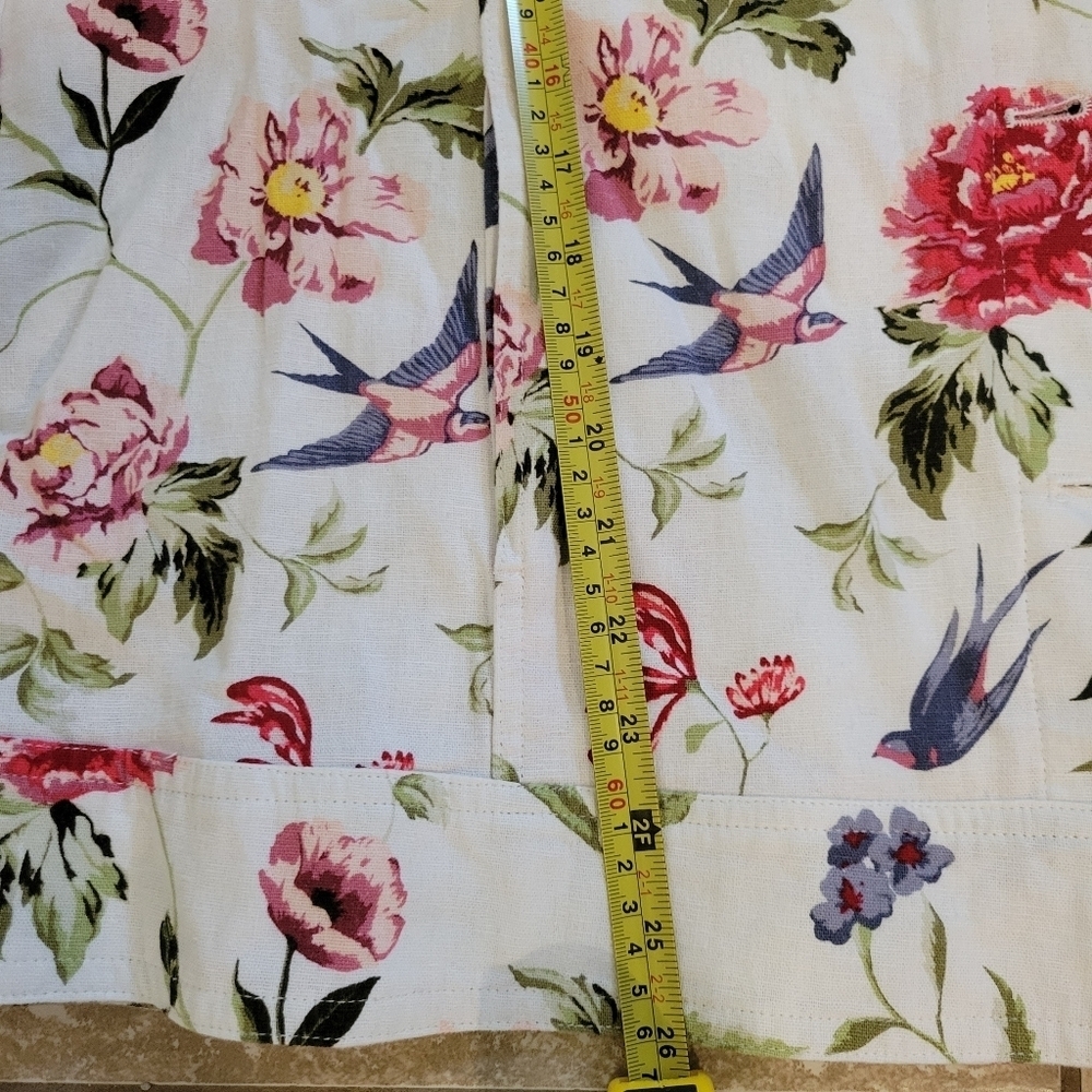 Tahari Women's Plus Size White Floral Linen Blend Shirt Jacket. Size 1X Coastal - Picture 13 of 13